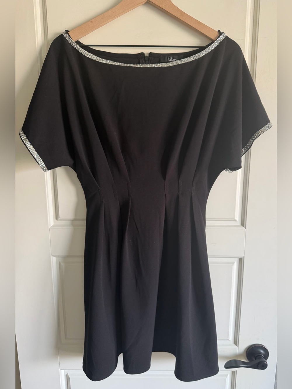 Lulu's Black Dress with Silver Sequin Trim